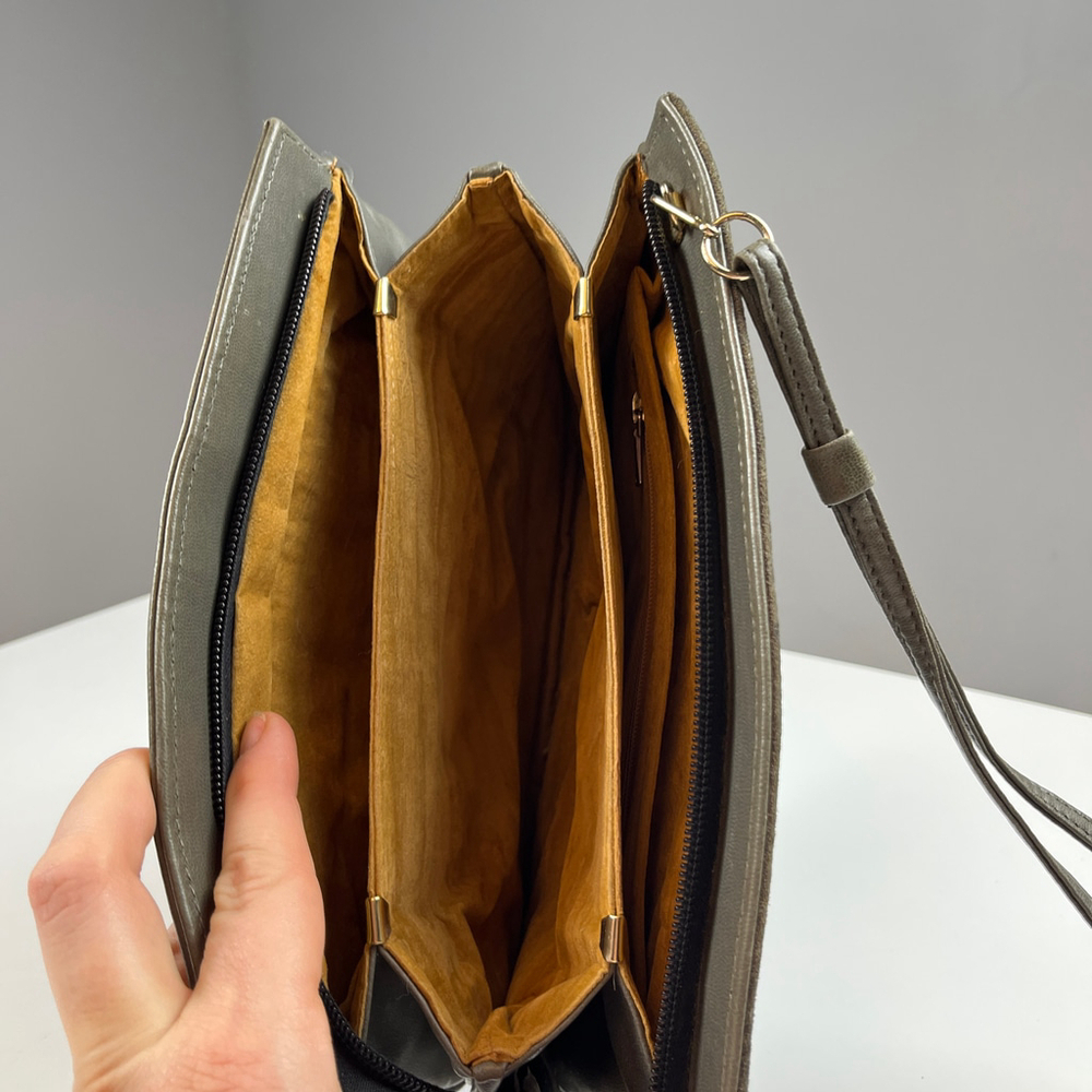 Vintage Creation Cornell leather suede shoulder bag gray - Picture 8 of 11